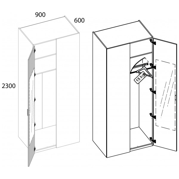 Шкаф 2DG/K90 Z МОДЕРН