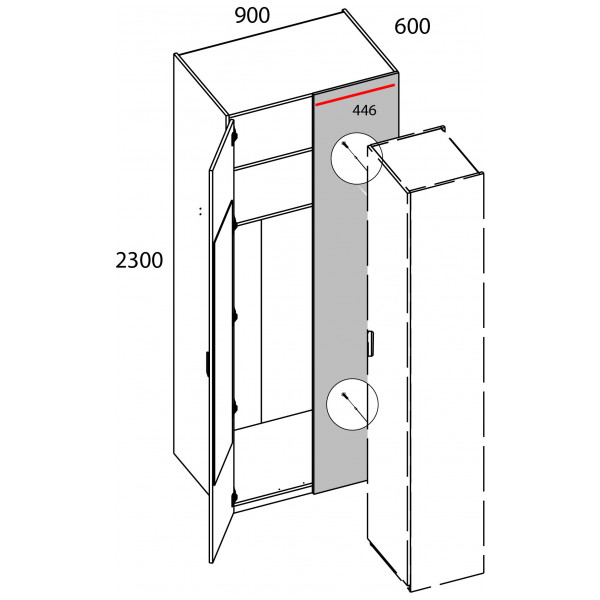 Шкаф 2DG/K90 Z МОДЕРН