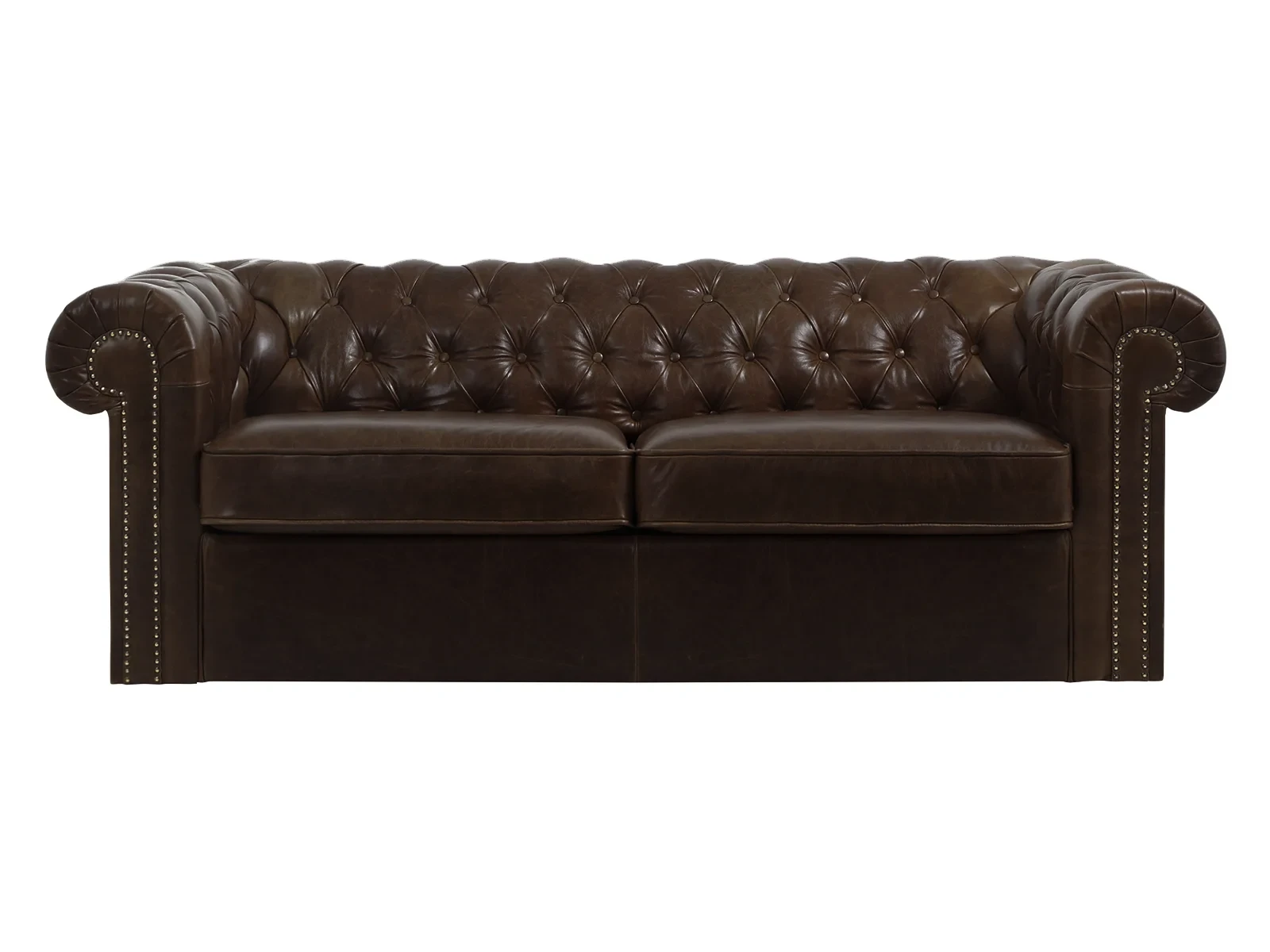 Диван Chesterfield двухместный кожа с молдингами