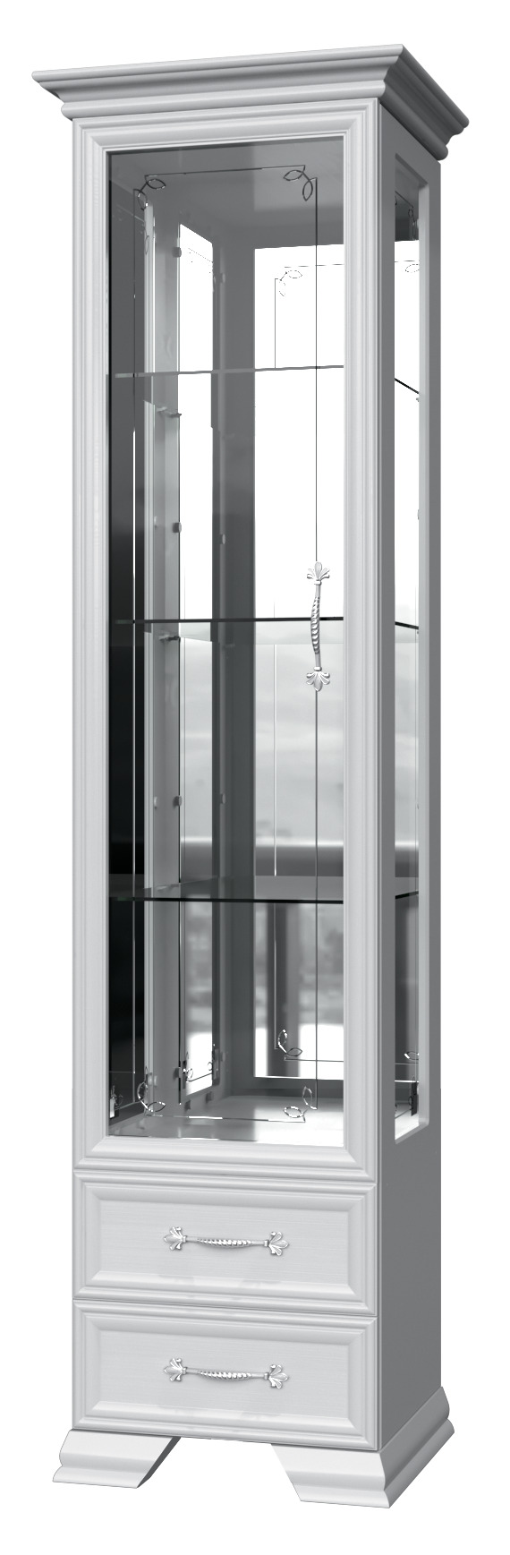 Шкаф с витриной Грация однодверный с 3 стеклами