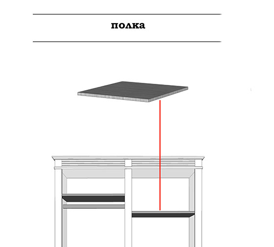 Полка к шкафу для одежды Ольса 02/03