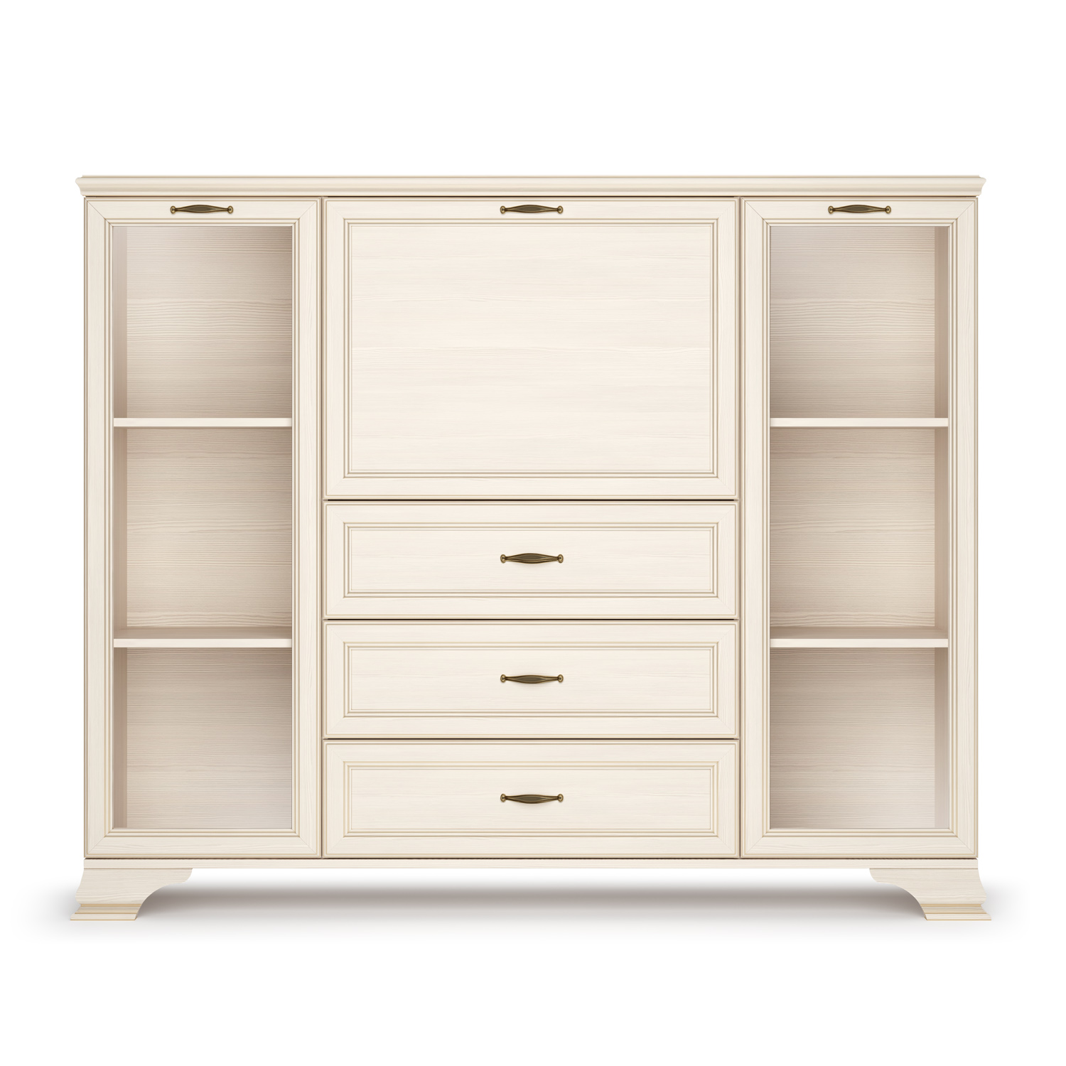 Шкаф низкий (2 стеклодвери) Сиена