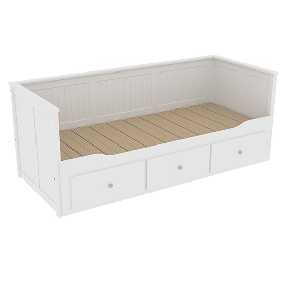 Кровать односпальная с ящиками 80*200 Кантри Hemnes ММЦ (Цвет Белый лак)