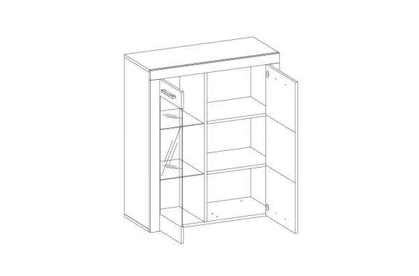 Шкаф-витрина 1V1D ОСКАР