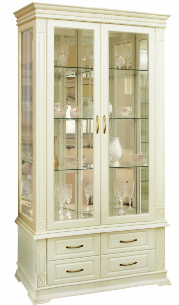 Шкаф комбинированный 2д Верди Классик П1.0487.0.55 (Слоновая кость)