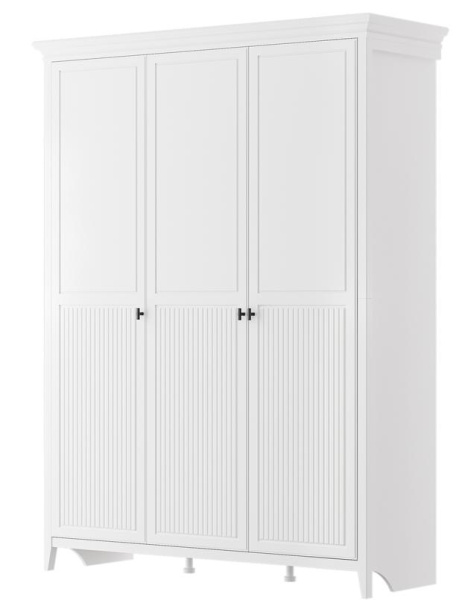 Шкаф распашной Никеа ШР-3 (ЛДСП Белый снег/Лак Белый)