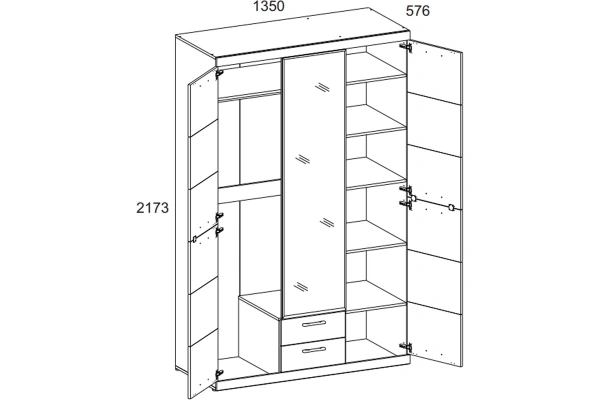 Шкаф 2D3S ОСКАР
