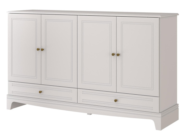 Комод Лорето 4 двери 2 ящика (4 ДВЕРИ+2 ЯЩИКА Персидский жемчуг/Лак Льняной)