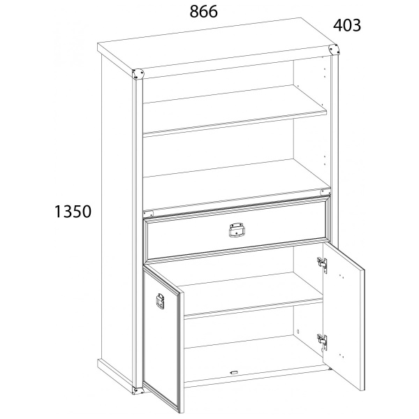 Шкаф открытый 2D1S МАГЕЛЛАН