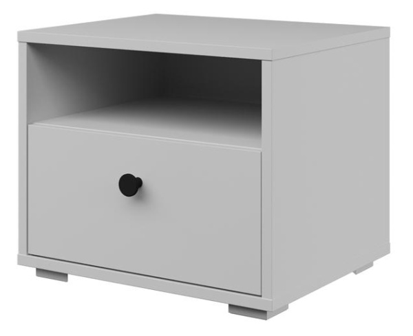 Тумба прикроватная  Оскар 1 ящик (без надстройки) (1 ЯЩИК (БЕЗ НАДСТРОЙКИ) ЛДСП Белый снег/ЛДСП Белый снег)