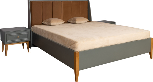 Кровать 2-16 Дольче П3.597.1.01 (Базальт + Дуб рустикаль 1600*2000)