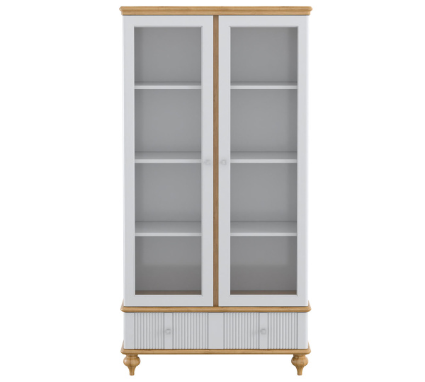 Шкаф для посуды Рандеву 21 (Белый лак/Антик 24)