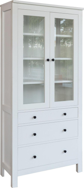 Шкаф-витрина 2д Нортон БМ2.768.0.06 (Белый воск)