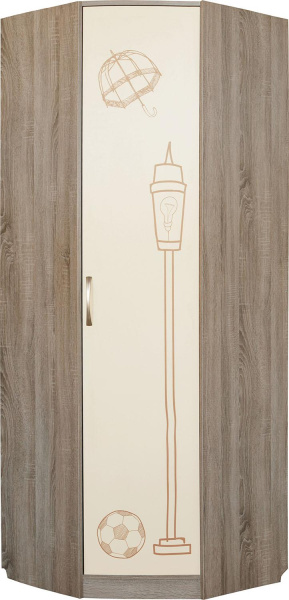 Шкаф для одежды угловой Бритиш Бум П3.0551.1.09 (Дуб трюфельный + крем)