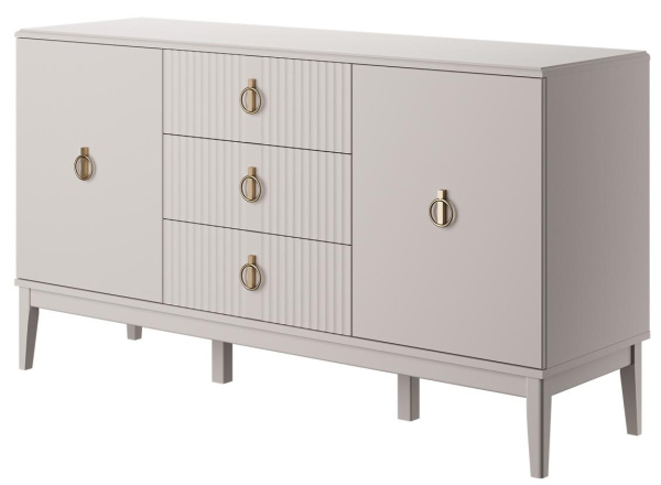 Комод Фарго 2 двери 3 ящика (2 ДВЕРИ-3 ЯЩИКА, ЛДСП Персидский жемчуг/МДФ ЛАК Льняной)