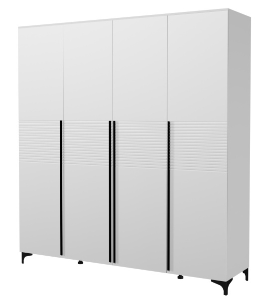 Шкаф распашной Брента ШР-4 (ЛДСП Белый Снег/ Лак Белый)