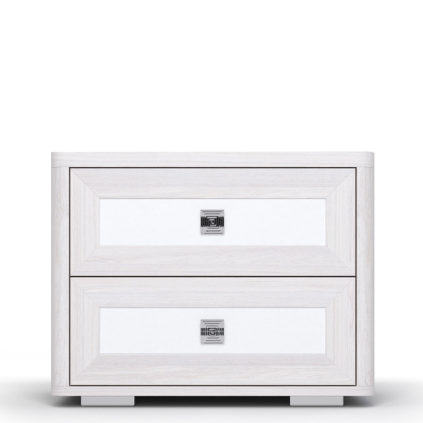 Тумба прикроватная Парма Нео (Ясень анкор светлый, экокожа polo белая)