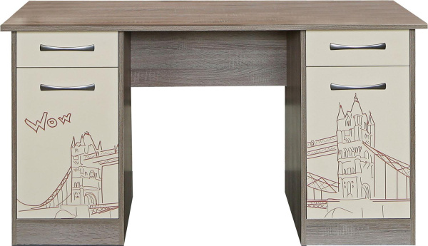 Стол письменный 2т Бритиш Бум П3.0551.2.15 (Дуб трюфельный + крем)