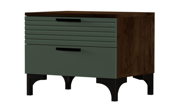 Тумба прикроватная Брента (ЛДСП Таксус/ Лак Оливковый)