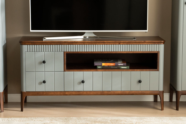 Тумба ТВ Вида №5 (Фасад Ёлка, Цвет Эмаль,  Высота ножек 180)