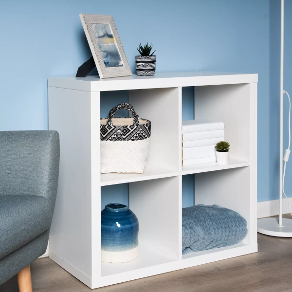 Стеллаж Фора 4, квадратной формы с четырьми открытыми ячейками