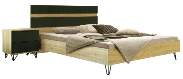 Кровать 2-16 Рокси П6.948.1.05 (Грин Софт+Дуб Кантри золотой 1600*2000)