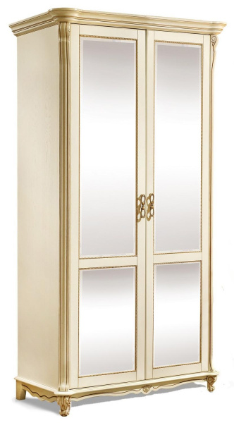 Шкаф для одежды 2д Алези П1.350.1.02 (П349.10/1) (Слоновая кость с золочением)