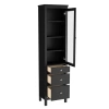 Шкаф для посуды Кантри Hemnes 13 ММЦ (Блек)