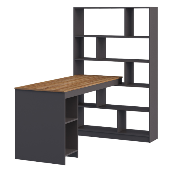 Стол Мальма МН-135-26 (Графит/Белый-Дуб стирлинг)