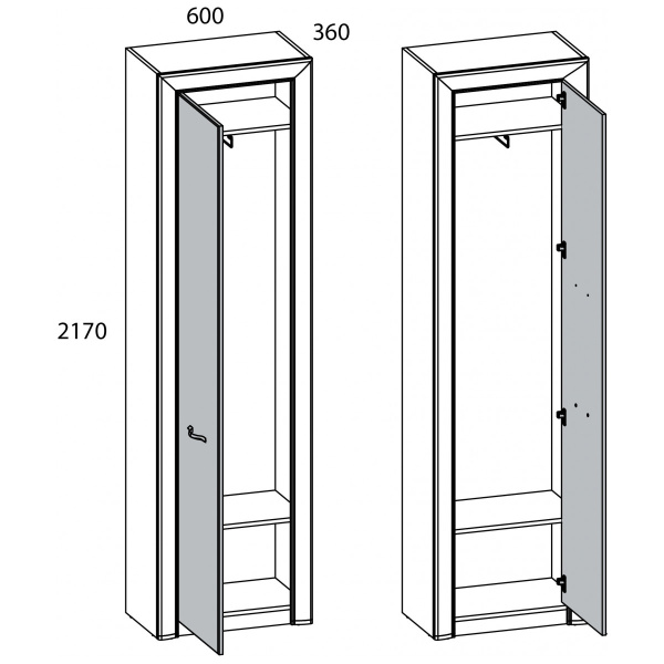 Шкаф 1DW ОЛИВИЯ