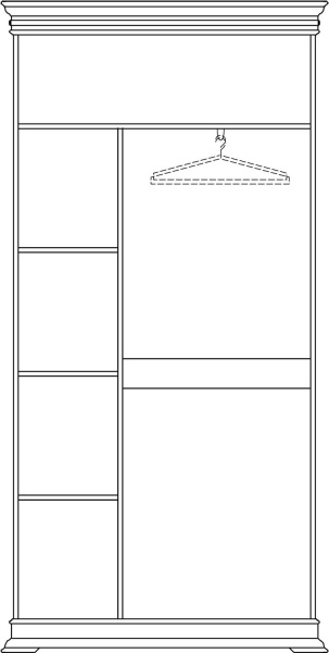 Шкаф для одежды 2д Верди Классик П1.0487.0.35