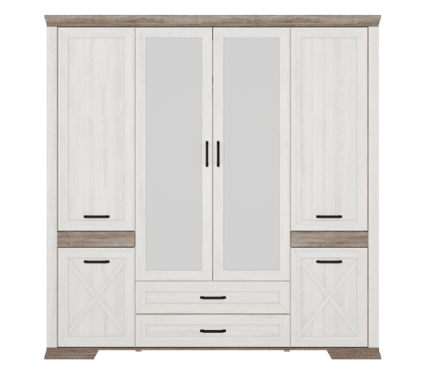 Шкаф MARSELLE SZF6D2S (Ясень снежный/ Дуб сонома темный)