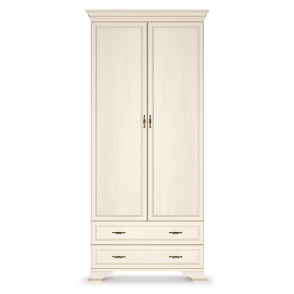 Шкаф распашной двухдверный Сиена (Бодега Белый (Патина «Золото»))