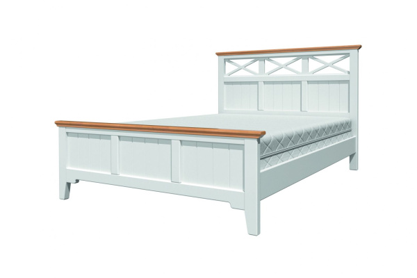 Кровать двуспальная Грация 5 (кровать двойная (РАЗБОРНАЯ) 1400х2000 цвет Белый античный/СОСНА)