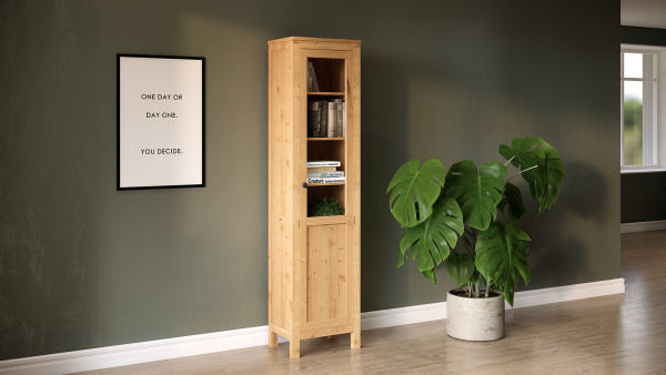 Шкаф витрина Кымор Hemnes дверь ст/пн