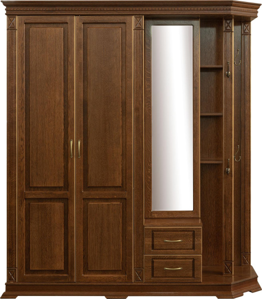 Шкаф комбинированный для прихожей Верди Классик П3.0487.3.31 (Черешня с золочением)