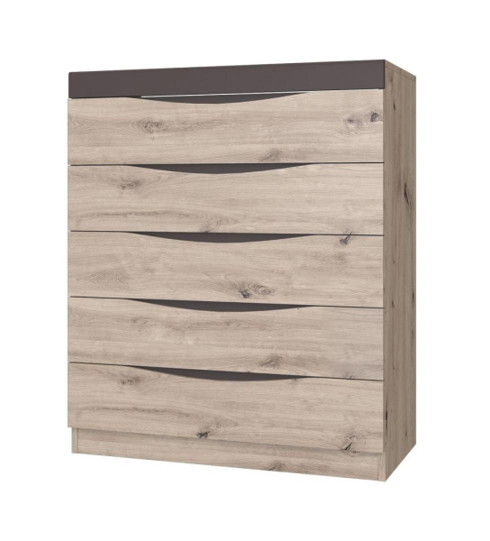 Комод Тиана NEW 5 ящиков (5 ЯЩИКОВ  ЛДСП Дуб Бонифаций./ЛДСП Дуб Бонифаций-Вольфрам.)