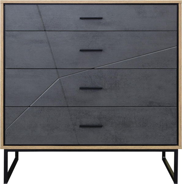 Комод Лайн П6.619.1.11 (П620.11) (Камень серый/Дуб вотан/Чёрный)