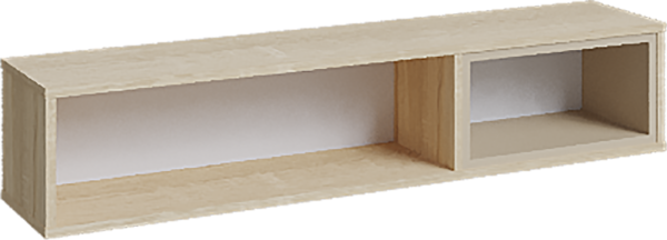 Полка навесная Твист (Дуб сонома/Белая шагрень)