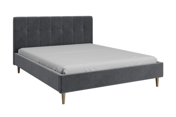 Кровать двуспальная Фрея (СТАНДАРТ, 6 ВАРИАНТ холодный серый Без подъемного механизма 1600х2000)