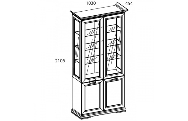 Шкаф с витриной 2V2D SEVILLA