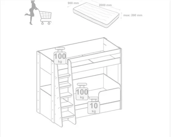 Кровать двухъярусная ДЖАЗ