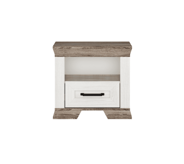 Тумба прикроватная MARSELLE KOM1S (Ясень снежный/ Дуб сонома темный)