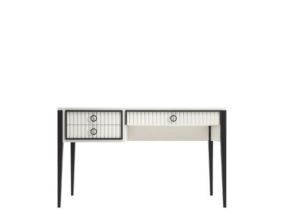 Стол туалетный Nice фасад с фрезеровкой (Молочный/Черный)