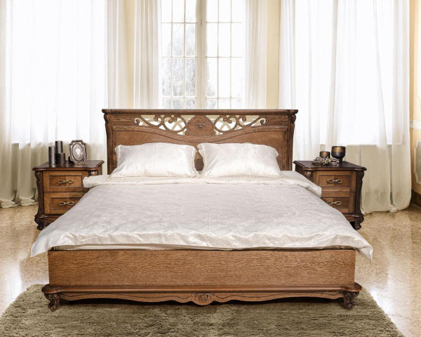 Кровать двойная Алези с низким изножьем