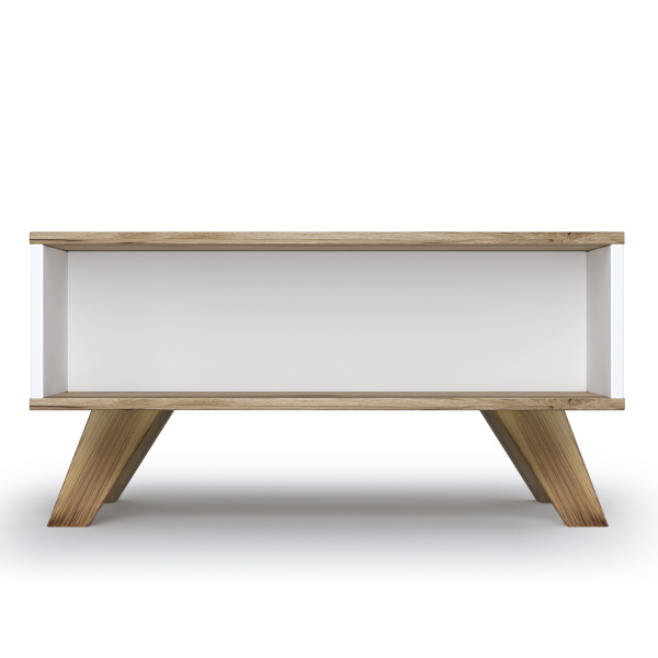 Стол журнальный Вега Скандинавия (Дуб Каньон/белый глянец)