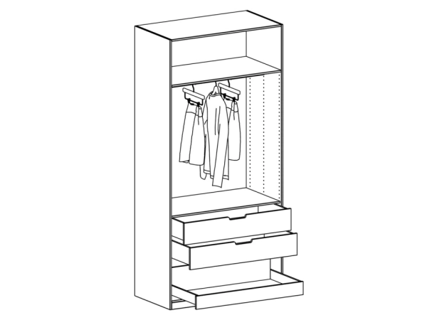 Шкаф Uno двухдверный / ящики