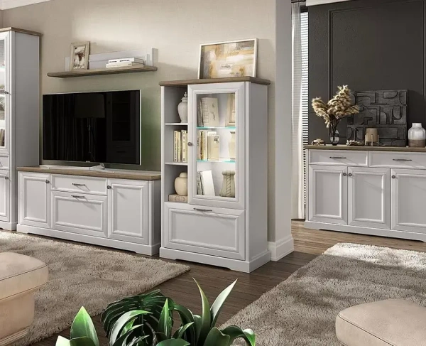 Шкаф с витриной 1V1D3N ТОСКАНА НЬЮ