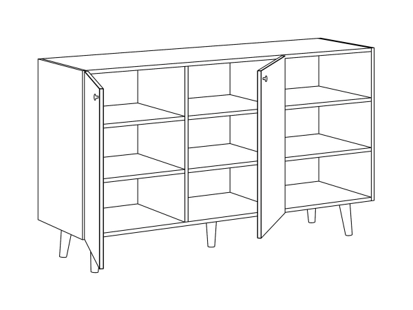 Сервант Frida большой с полками