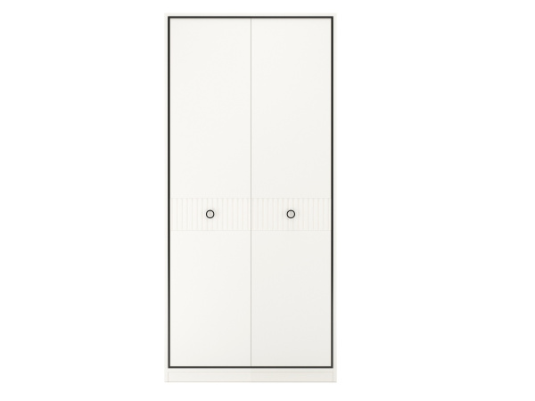 Шкаф двухстворчатый Nice (Молочный/Черный)